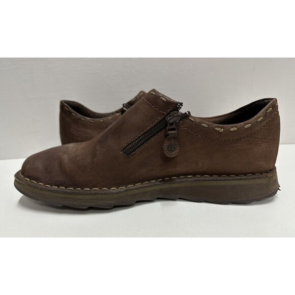 Timberland men size 8.5 M casual brown leather shoes with zip main image 4